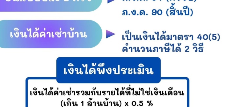 ใครมีบ้านให้เช่า อย่าลืมยื่นภาษีเงินได้บุคคลธรรมดา